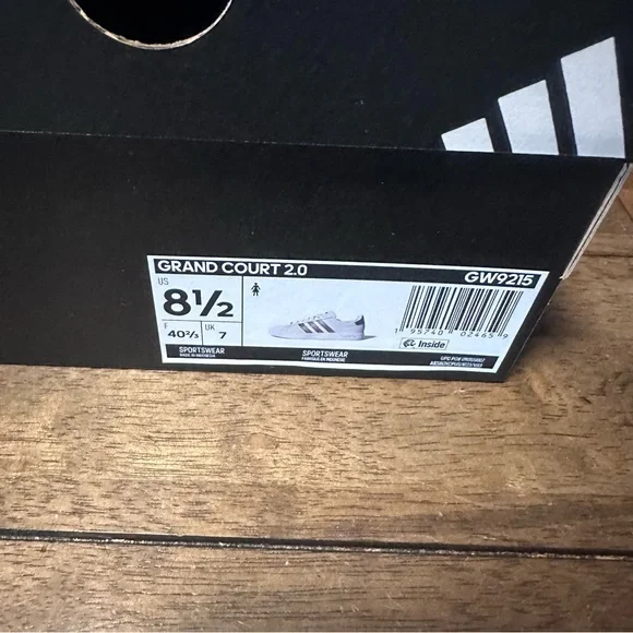 Adidas NWT Grand Court 2.0 Platinum Metallic shoes women’s 8.5 - Picture 7 of 8